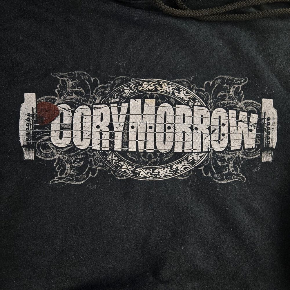 Gildan Heavyweight Cory Morrow Large Black Long Sleeve Fleece Pullover Hoodie